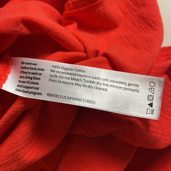 Eileen Fisher Dark Orange Half Sleeves top with flattering seam in back- Large - Picture 6 of 10